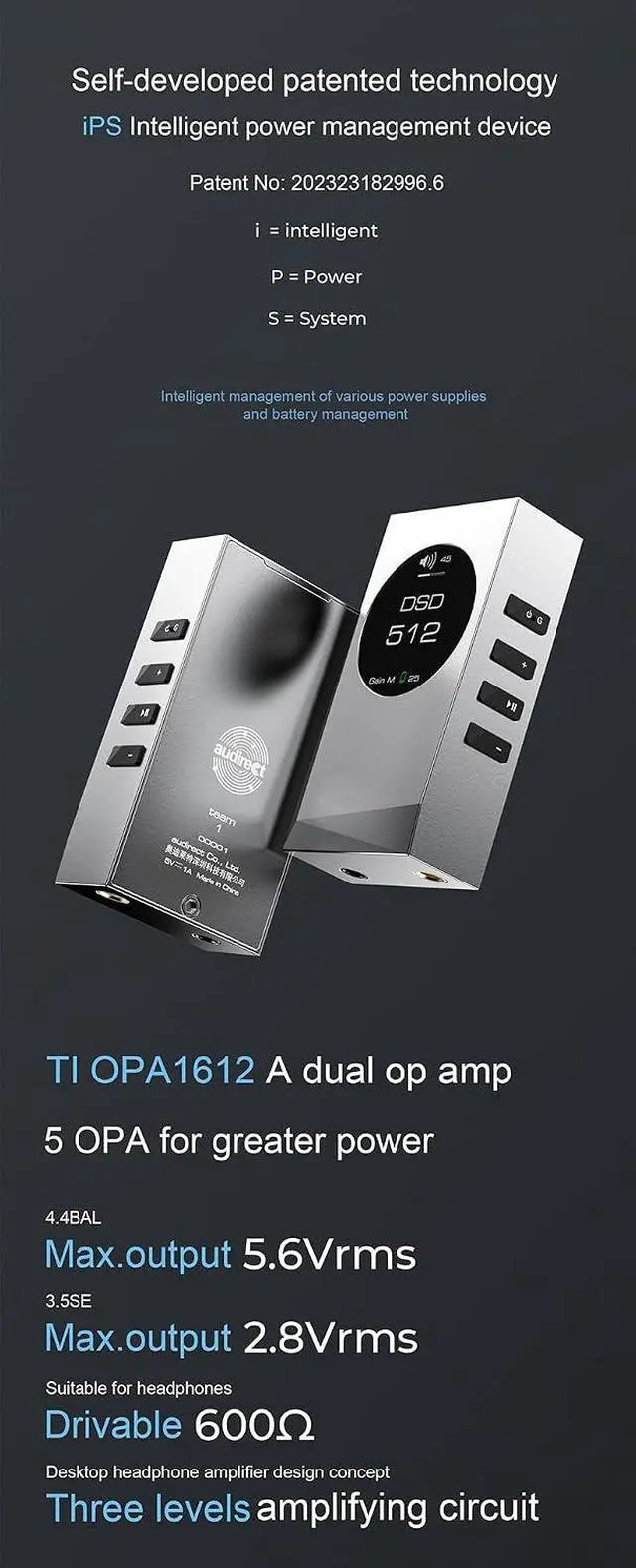 Alt view image 7 of 7 - AUDIRECT Team 1 ES9281AC PRO Portable DAC/AMP Decoder Headphone Amplifier