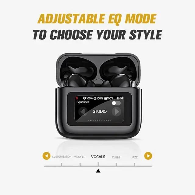 Alt view image 3 of 7 - True Wireless Earbuds IPX7 Waterproof Bluetooth 5.4 In Ear Headphones with LED Touch Screen Sports Earbuds Blue Tooth Ear Buds for iPhone Android Phones Active Noise Cancelling TWS Touchscreen Earbuds