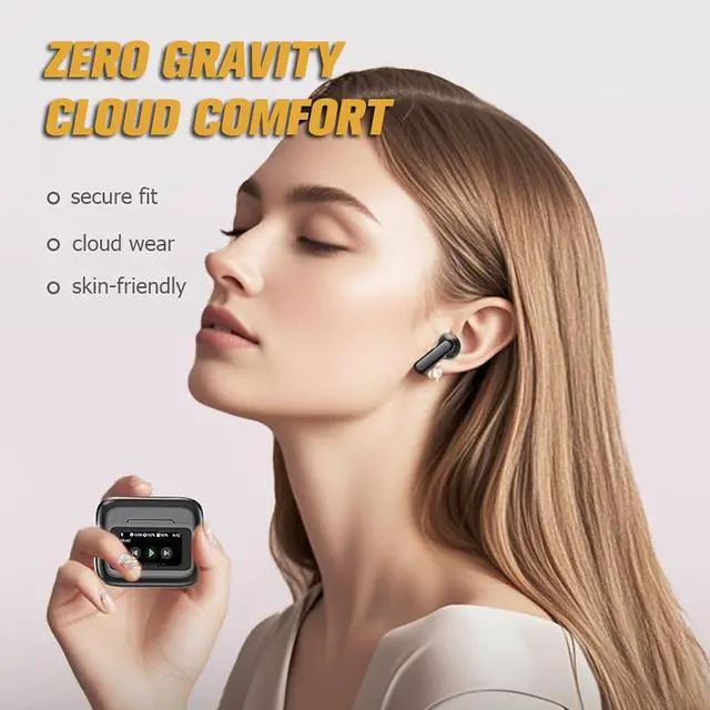 Alt view image 2 of 7 - True Wireless Earbuds IPX7 Waterproof Bluetooth 5.4 In Ear Headphones with LED Touch Screen Sports Earbuds Blue Tooth Ear Buds for iPhone Android Phones Active Noise Cancelling TWS Touchscreen Earbuds