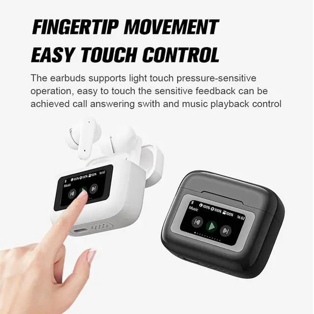 Alt view image 6 of 7 - True Wireless Earbuds IPX7 Waterproof Bluetooth 5.4 In Ear Headphones with LED Touch Screen Sports Earbuds Blue Tooth Ear Buds for iPhone Android Phones Active Noise Cancelling TWS Touchscreen Earbuds