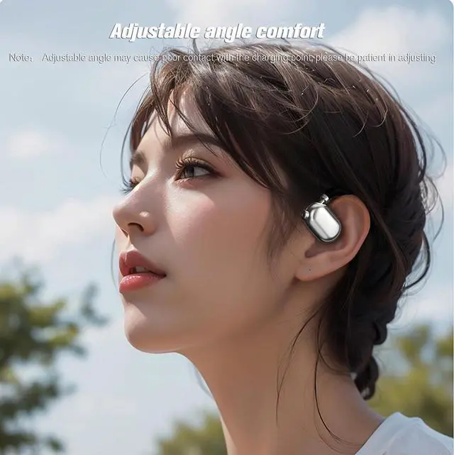 Alt view image 3 of 6 - Over The Ear Open Ear Earbuds Out of Ear Outside Outer Open Ear Headphones Wireless Air Bone Conduction Earbuds Outer Outside Ear Bone Conduction Headphones Out of Ear