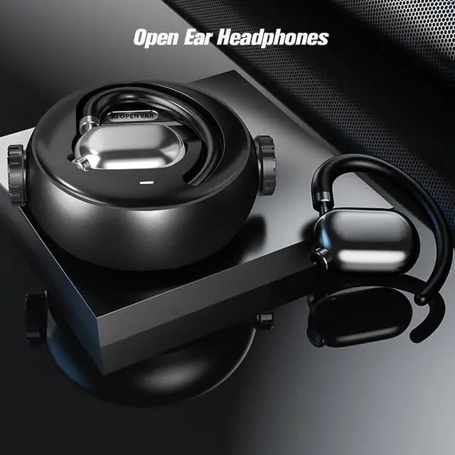 Alt view image 5 of 6 - Over The Ear Open Ear Earbuds Out of Ear Outside Outer Open Ear Headphones Wireless Air Bone Conduction Earbuds Outer Outside Ear Bone Conduction Headphones Out of Ear