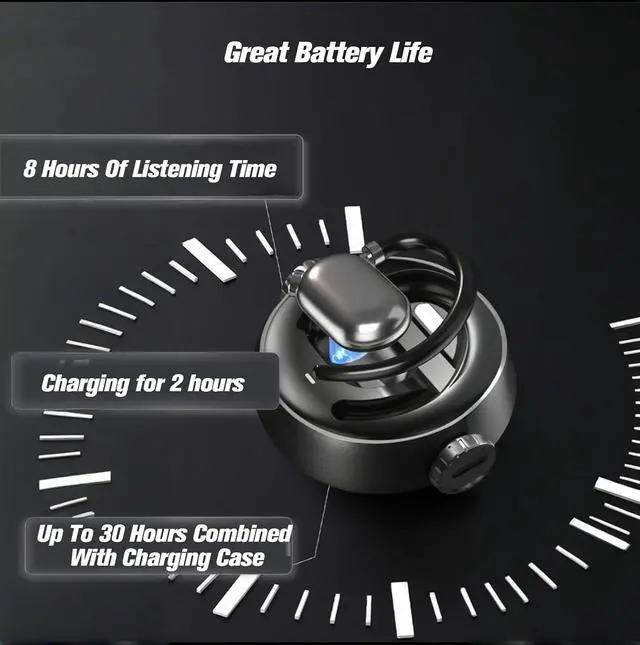 Alt view image 6 of 6 - Over The Ear Open Ear Earbuds Out of Ear Outside Outer Open Ear Headphones Wireless Air Bone Conduction Earbuds Outer Outside Ear Bone Conduction Headphones Out of Ear