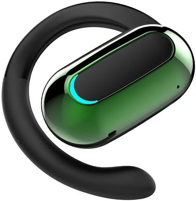 Main image of F9 Single One Ear Wireless Bluetooth 5.3 Open Ear Air Bone Conduction Earbud with Earhook, Green