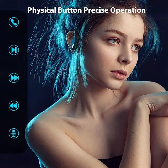 Alt view image 3 of 6 - Wireless Over The Ear Earbuds Bluetooth Sport Headphones with Earhooks Bluetooth IPX5 Waterproof Wrap Around Earbuds Headphones Wireless Running Workout Head Set Headset Earphones
