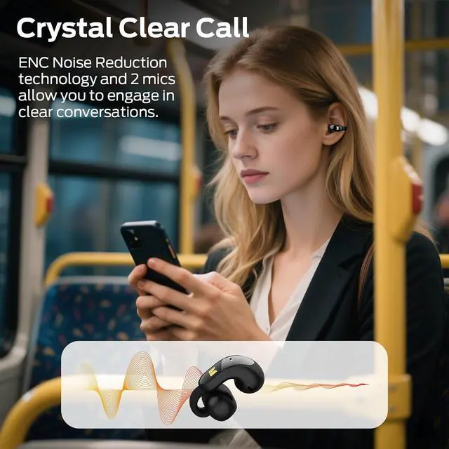 Alt view image 6 of 7 - Monster AC228 Open Ear Headphones, 24 Hour Battery Life, IPX5 Water Resistant, Bluetooth 6.0, All Day Comfort Fit, Wireless Clip on Earbuds Running & Cycling