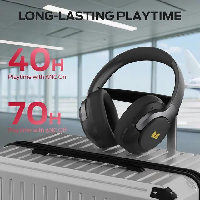 Alt view image 6 of 7 - Monster Persona 5th ANC Wireless Bluetooth Over Ear Headphones with Microphone, 70H Playtime, Foldable Lightweight Bluetooth 6.0 Headphone for Travel/Office