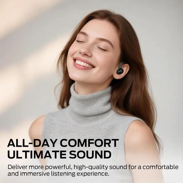 Alt view image 7 of 7 - Monster N Lite 216 Wireless Earbuds, Sports Earbuds with Earhooks, Noise Cancelling Headset, Stereo Deep Bass Over Ear Buds 48H Playtime, IPX6 Waterproof Earphones for Sports/Running/WorkoutBlack