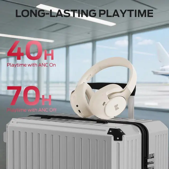 Alt view image 6 of 7 - Monster Persona 5th ANC Wireless Bluetooth Over Ear Headphones with Microphone, 70H Playtime, Bluetooth 6.0, Comfortable and Foldable Design