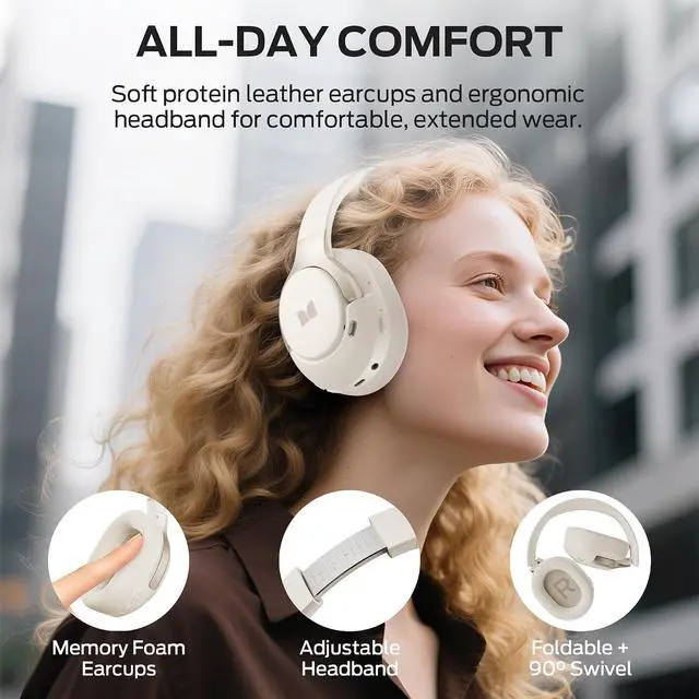 Alt view image 5 of 7 - Monster Persona 5th ANC Wireless Bluetooth Over Ear Headphones with Microphone, 70H Playtime, Bluetooth 6.0, Comfortable and Foldable Design
