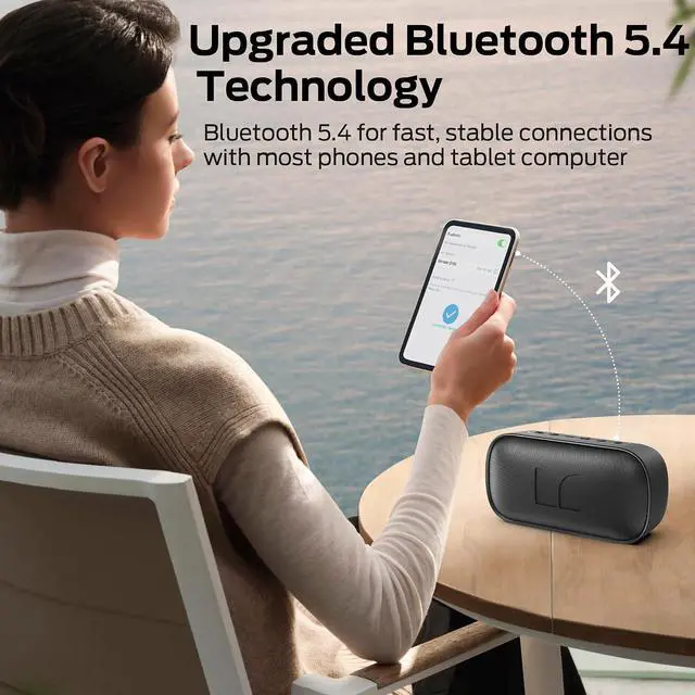 Alt view image 7 of 7 - Monster S150 Speaker, Strong Bluetooth 5.4, IPX7 Waterproof Wireless Speaker, Support Sulti Channel Connection, HD Hands Free Calling, Compact Design Bluetooth Speakers Black