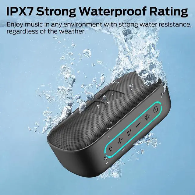 Alt view image 6 of 7 - Monster S150 Speaker, Strong Bluetooth 5.4, IPX7 Waterproof Wireless Speaker, Support Sulti Channel Connection, HD Hands Free Calling, Compact Design Bluetooth Speakers Black