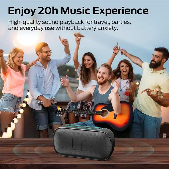 Alt view image 4 of 7 - Monster S150 Speaker, Strong Bluetooth 5.4, IPX7 Waterproof Wireless Speaker, Support Sulti Channel Connection, HD Hands Free Calling, Compact Design Bluetooth Speakers Black