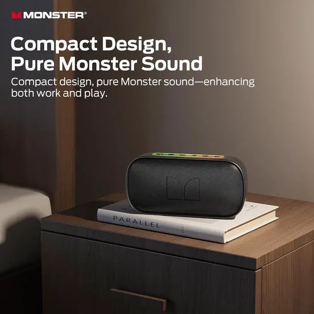 Alt view image 7 of 7 - Monster S150 Bluetooth Speaker, Strong Bluetooth 5.4, IPX7 Waterproof Wireless Speaker, Support Sulti Channel Connection, HD Hands Free Calling, Compact Design Speakers