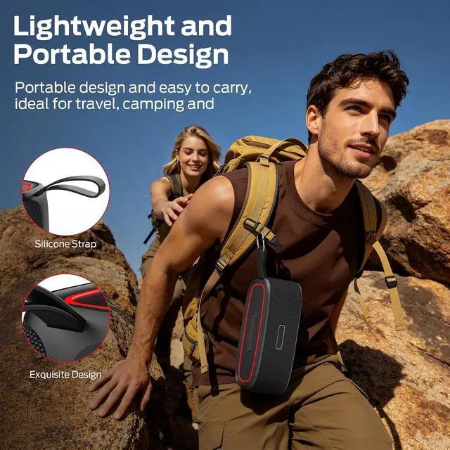 Alt view image 3 of 7 - Oraolo Shock Portable Bluetooth Speaker, True Wireless Speaker, 30W Loud Stereo Sound, IPX6 Waterproof Speaker,17 Hours Playback,Speakers for Home/Outdoors/Travel,Gifts