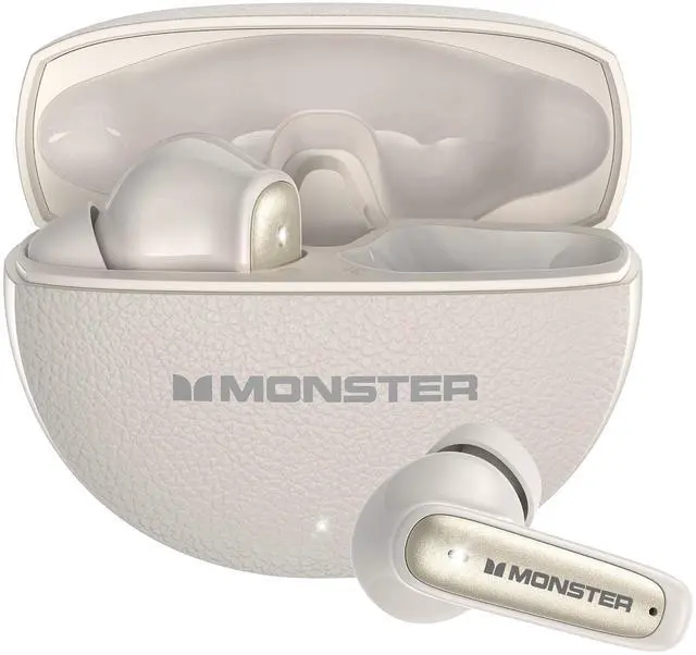 Main image of Monster N Lite 310 True Wireless Earbuds, Bluetooth 6.0 Headphones Deep Bass, Earbuds with ENC Noise Cancelling Mic for Clear Calls, 32H Playback, Bluetooth Earbuds for Laptop/Phones/Sports, White