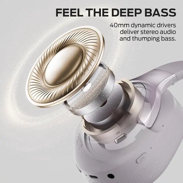 Alt view image 5 of 7 - Monster Persona 5th ANC Wireless Bluetooth Over Ear Headphones with Microphone, 70H Playtime, Bluetooth 6.0, Comfortable and Foldable Design (Purple)