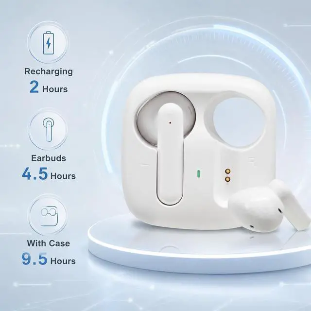 Alt view image 5 of 7 - Wireless Earbuds, Bluetooth 6.0 13mm Dynamic Drivers Hi Fi Stereo Headphones, IP65 Waterproof Dustproof, 4g Ultra Lightweight in Ear Earphones with Mic for Android iOS Sports Work Travel