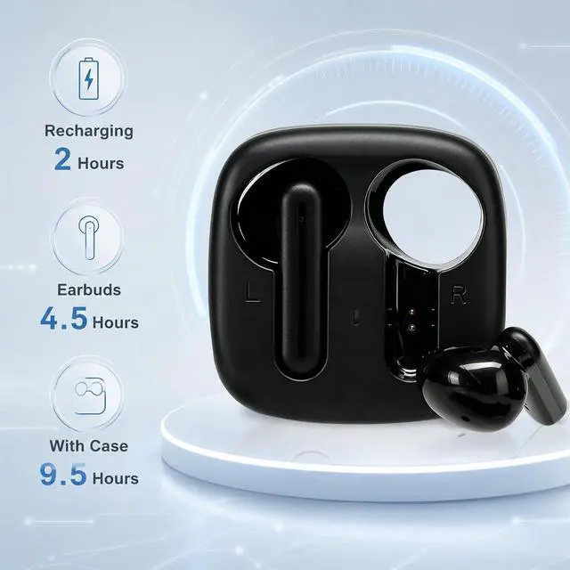 Alt view image 5 of 7 - Wireless Earbuds, Bluetooth 6.0 13mm Dynamic Drivers Hi Fi Stereo Headphones, IP65 Waterproof Dustproof, 4g Ultra Lightweight in Ear Earphones with Mic for Android iOS Sports Work Travel