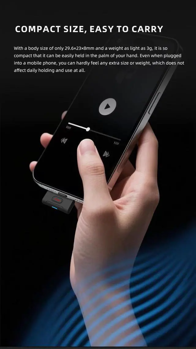 Alt view image 7 of 7 - XDUOO MX C1 High res Bluetooth Transmitter USB C SBC/aptX/aptX HD/aptX Adaptive LC3/aptx Lite