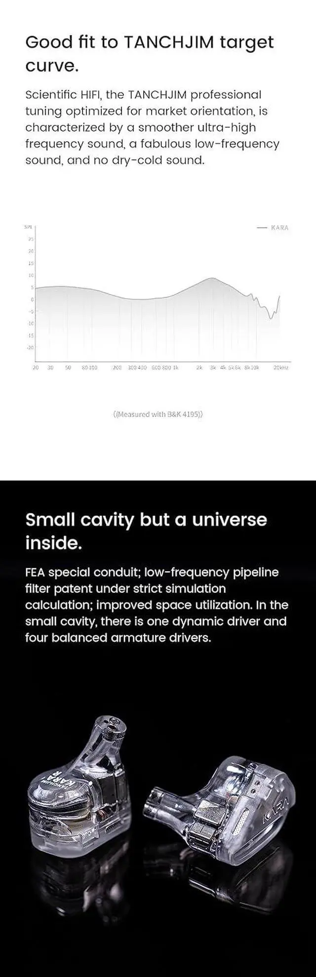 Alt view image 6 of 7 - Fanmusic TANCHJIM Kara 1DD+4BA in Ear Headphone Flagship Configuration Armature Driver Hybrid Earphone Earbuds