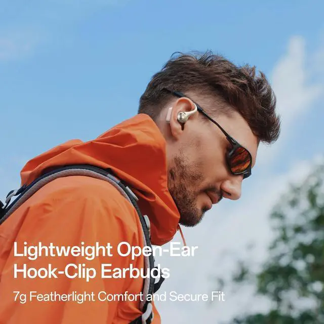Alt view image 2 of 6 - S2 Open Ear Headphones, 7G Ultra Light Design, Hi Res LDAC Audio, Triple Water Resistant, Bluetooth 6.0, Effortless Photography, 32H Playtime, Smart APP, Clear Call, Wireless Sports Earbuds