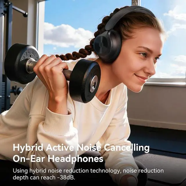 Alt view image 2 of 7 - Focus A1Pro Hybrid Active Noise Cancelling with Wireless On Ear Headphones, 200G Ultra Light, 70 Hour Battery with Speed Charge, Bluetooth 6.0, Clear Calls, Lightweight Portable