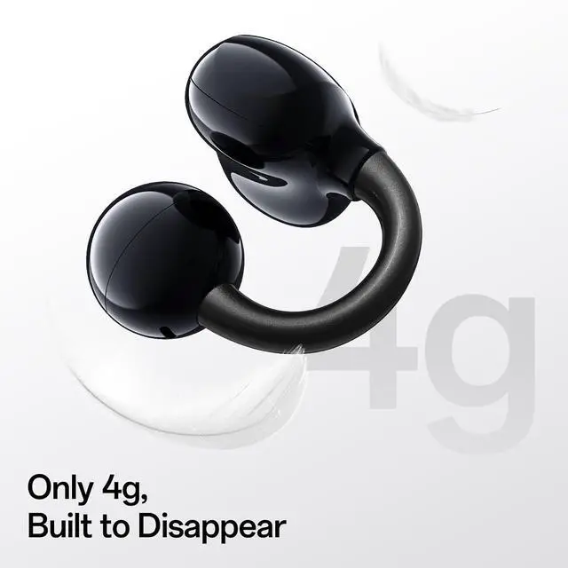Alt view image 3 of 7 - E Open Ear Headphones Clip On Earbuds 4G Lightweight Comfort Bluetooth 6.0 Powerful Bass Sound 28 Hours of Playtime AI Clear Call IPX4 Waterproof Wireless Over Ear Earbuds