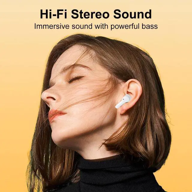 Alt view image 3 of 7 - T13 True Wireless Earbuds Bluetooth 5.1 Headphones Touch Control with Charging Case Waterproof Stereo Earphones in Ear Built in Mic Headset 40H Playtime (White)