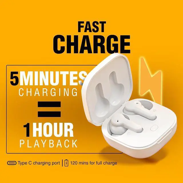 Alt view image 5 of 7 - T13 True Wireless Earbuds Bluetooth 5.1 Headphones Touch Control with Charging Case Waterproof Stereo Earphones in Ear Built in Mic Headset 40H Playtime (White)