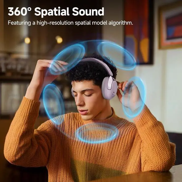 Alt view image 6 of 7 - H3 PRO Adaptive ANC Wireless Headphones Over Ear, 50dB Active Noise Cancellation with Multiple Modes, LDAC Hi Res Wireless Audio, 55H Playtime, Custom EQ via App, Bluetooth 5.4