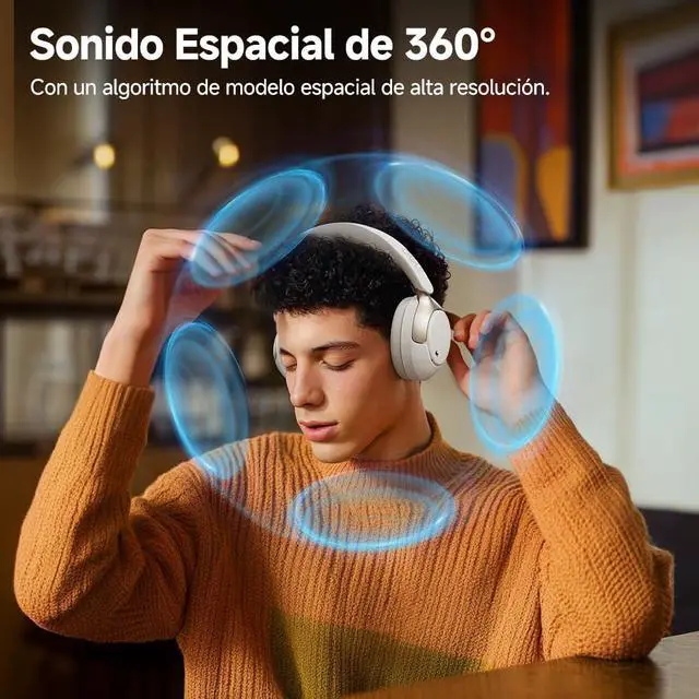 Alt view image 6 of 7 - H3 PRO Adaptive ANC Wireless Headphones Over Ear, 50dB Active Noise Cancellation with Multiple Modes, LDAC Hi Res Wireless Audio, 55H Playtime, Custom EQ via App, Bluetooth 5.4