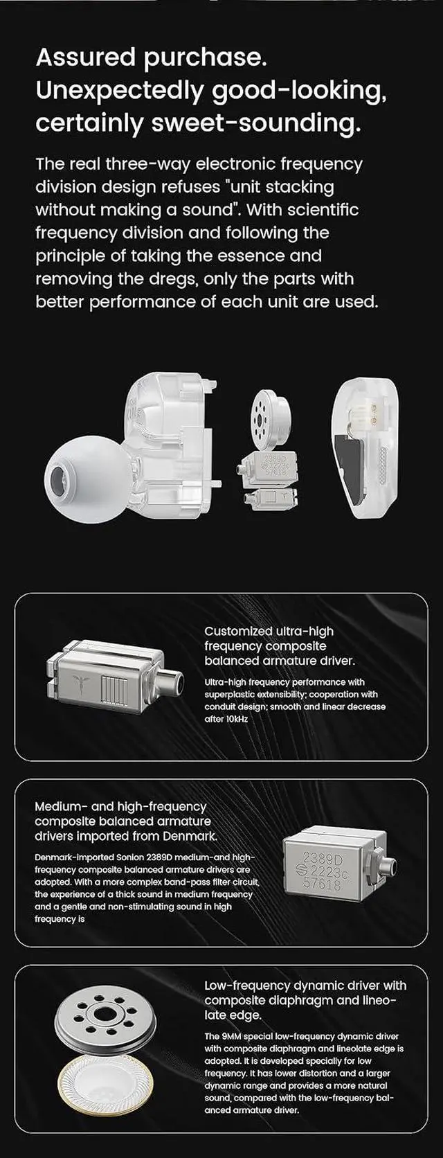 Alt view image 5 of 7 - Fanmusic TANCHJIM Kara 1DD+4BA in Ear Headphone Flagship Configuration Armature Driver Hybrid Earphone Earbuds