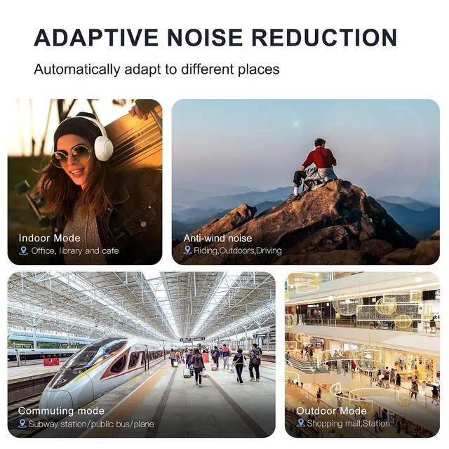 Alt view image 3 of 7 - H3 ANC Bluetooth Headphones Over Ear, Active Noise Cancelling Bluetooth 5.4 Headphones with Microphones, Hi Res Audio Sound, Multipoint Connection, 60H Playback, Custom EQ via App(Blue)