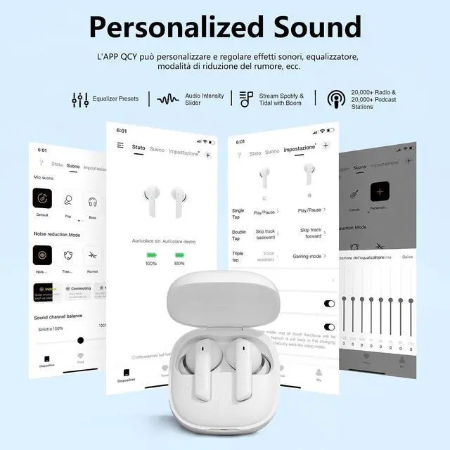 Alt view image 7 of 7 - HT05 Multi Mode Active Noise Cancelling Wireless Earbuds, AI Enhanced Calls Bluetooth Headphones with 6 Mics, Anti Wind Noise, Transparency, App for Custom EQ, 30H Playtime, Bluetooth 5.2