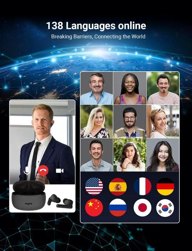 Alt view image 4 of 5 - Polypal P1 AI Translation Earbuds
