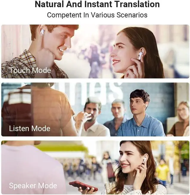 Alt view image 5 of 7 - M3 3 in 1 Language Translator Earbuds, Real Time Translation in 43 Languages and 96 Accents, Offline Translator, No Subscription, Two Way Voice Translator for Travel and Business