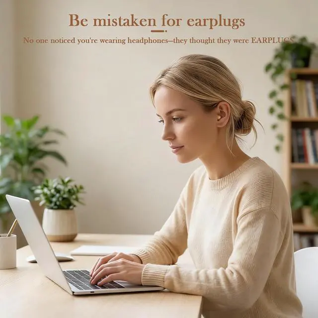 Alt view image 2 of 7 - Mini Invisible Small Earbuds Wireless Bluetooth for Small Ears Low Profile Tiny Discreet Smallest Hidden Earbuds for Work Invisible Ear Buds Headphones Skin Tone