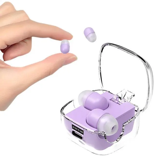Main image of Mini Invisible Small Earbuds Wireless Bluetooth for Small Ears Low Profile Tiny Discreet Smallest Hidden Earbuds for Work Invisible Ear Buds Headphones Lavender