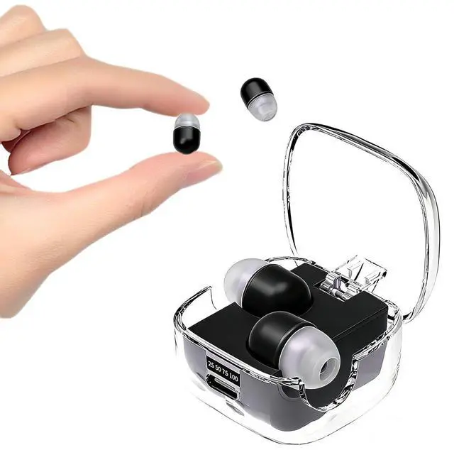 Main image of Mini Invisible Small Earbuds Wireless Bluetooth for Small Ears Low Profile Tiny Discreet Smallest Hidden Earbuds for Work Invisible Ear Buds Headphones Black