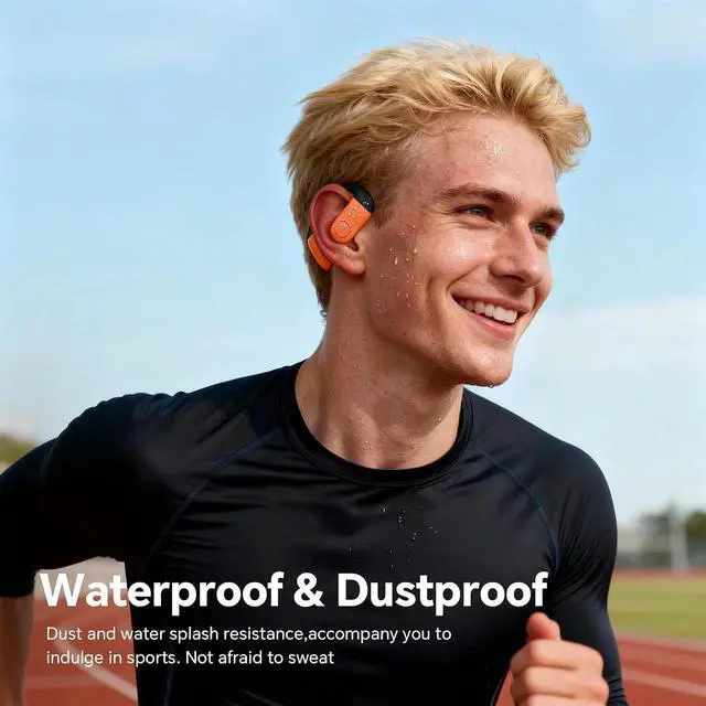 Alt view image 7 of 7 - Single Bluetooth Phone Earpiece Earbud One Ear Piece Open Ear Bud Air Conduction Earbud Earless Out of Ear Headphones Bluetooth Wireless Headsets with Microphone Earhook for Work