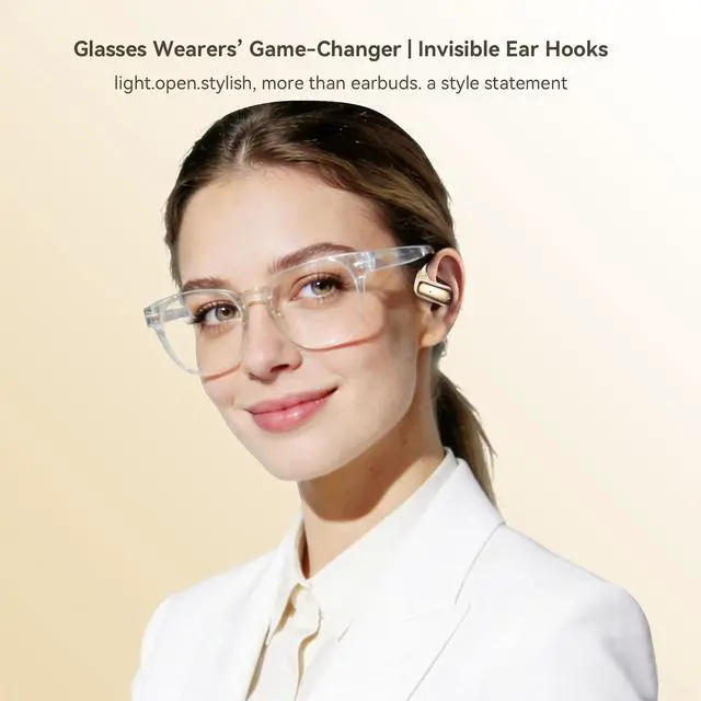 Alt view image 2 of 7 - Over Open Ear Earbuds Wireless Bluetooth Open Ear Headphones Air Conduction Earbuds that Don't go in Your Ear with Over Ear Hooks Running Headphones