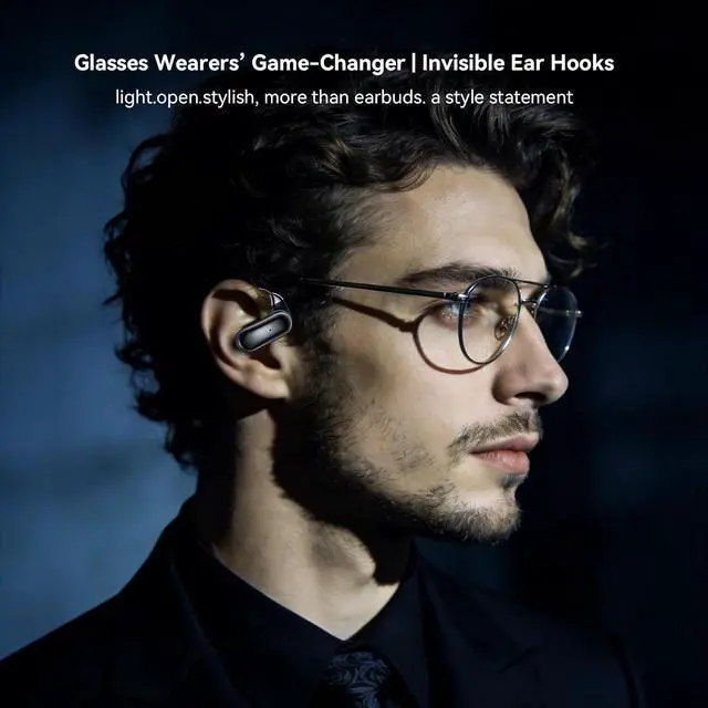 Alt view image 3 of 7 - Over Open Ear Earbuds Wireless Bluetooth Open Ear Headphones Air Conduction Earbuds that Don't go in Your Ear with Over Ear Hooks Running Headphones