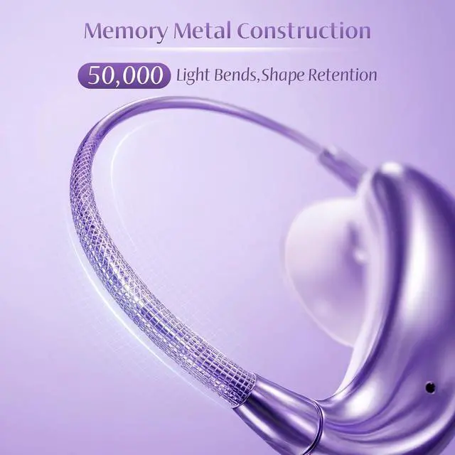 Alt view image 4 of 7 - Semi Open Over Ear Earbuds Wireless Bluetooth Semi Open Ear Headphones Air Conduction Earbuds with Over Ear Hooks Open Ear Buds Out of Ear Headphones