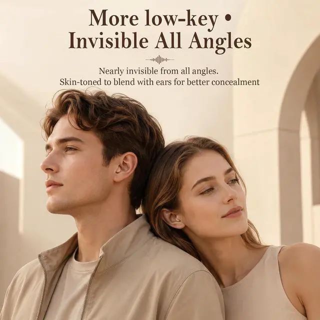 Alt view image 2 of 7 - Low Profile Invisible Earbuds Mini Wireless Bluetooth with Premium Sound Quality and One Step Auto Pairing Micro Tiny Small Discreet Earbuds for Small Ear Canals Invisible Ear Buds Mini
