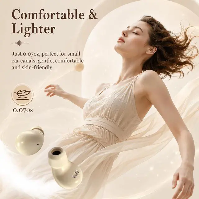 Alt view image 3 of 7 - Low Profile Invisible Earbuds Mini Wireless Bluetooth with Premium Sound Quality and One Step Auto Pairing Micro Tiny Small Discreet Earbuds for Small Ear Canals Invisible Ear Buds Mini