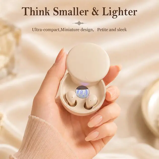Alt view image 4 of 7 - Low Profile Invisible Earbuds Mini Wireless Bluetooth with Premium Sound Quality and One Step Auto Pairing Micro Tiny Small Discreet Earbuds for Small Ear Canals Invisible Ear Buds Mini