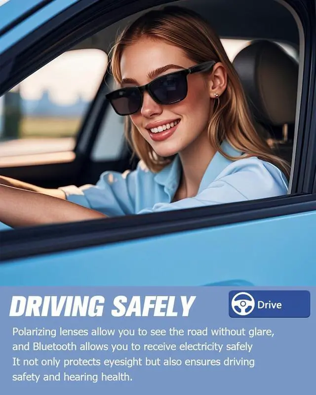 Alt view image 7 of 7 - Smart Bluetooth Glasses Sunglasses for Women Men with Speakers Bluetooth 5.3 Eyeglasses Audio Blue Tooth Glasses