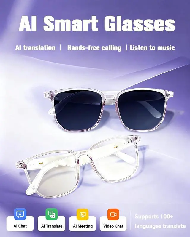 Alt view image 2 of 7 - Smart Bluetooth Glasses Sunglasses for Women Men with Speakers Bluetooth 5.3 Eyeglasses Audio Blue Tooth Glasses