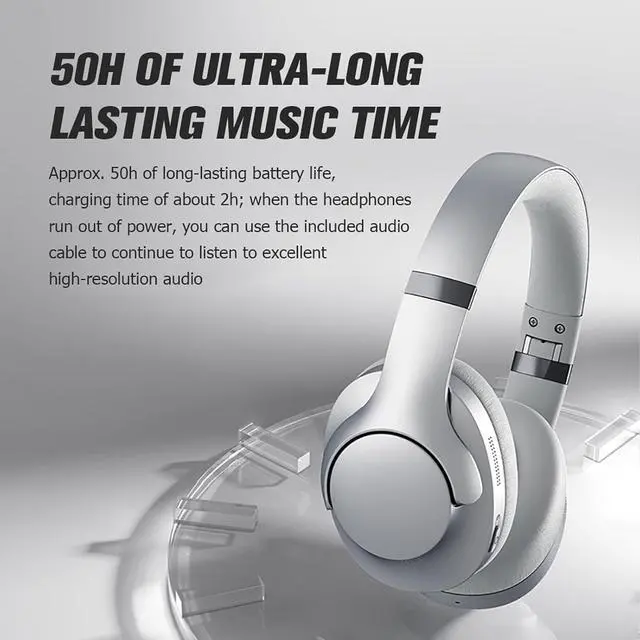 Alt view image 6 of 7 - Blue Hybrid Active Noise Cancelling Bluetooth ANC Headphones Wireless Noise Cancelling Over Ear Headphoens Headset Workout Gym Sound Cancelling Soundproof Headphones for Airplane Travel Gym Men Adults
